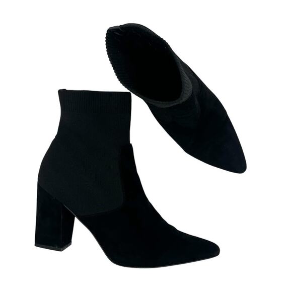 Steve Madden Remy sock boots Chelsea ankle booties suede Sz 9 Motorcycle Y2K - Picture 6 of 11